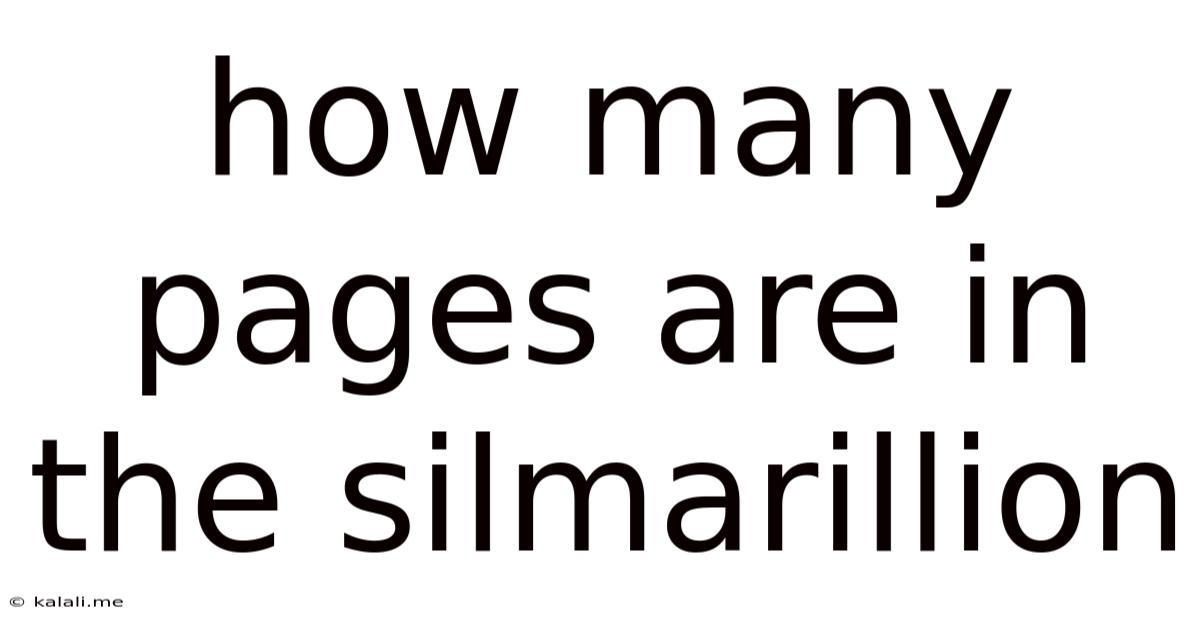 How Many Pages Are In The Silmarillion