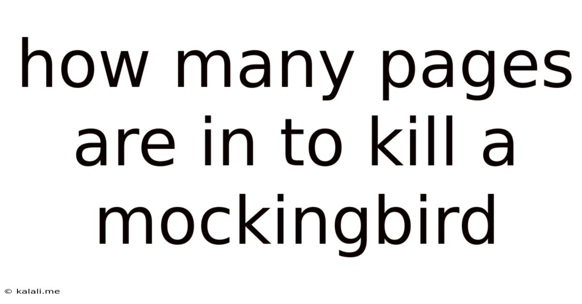 How Many Pages Are In To Kill A Mockingbird