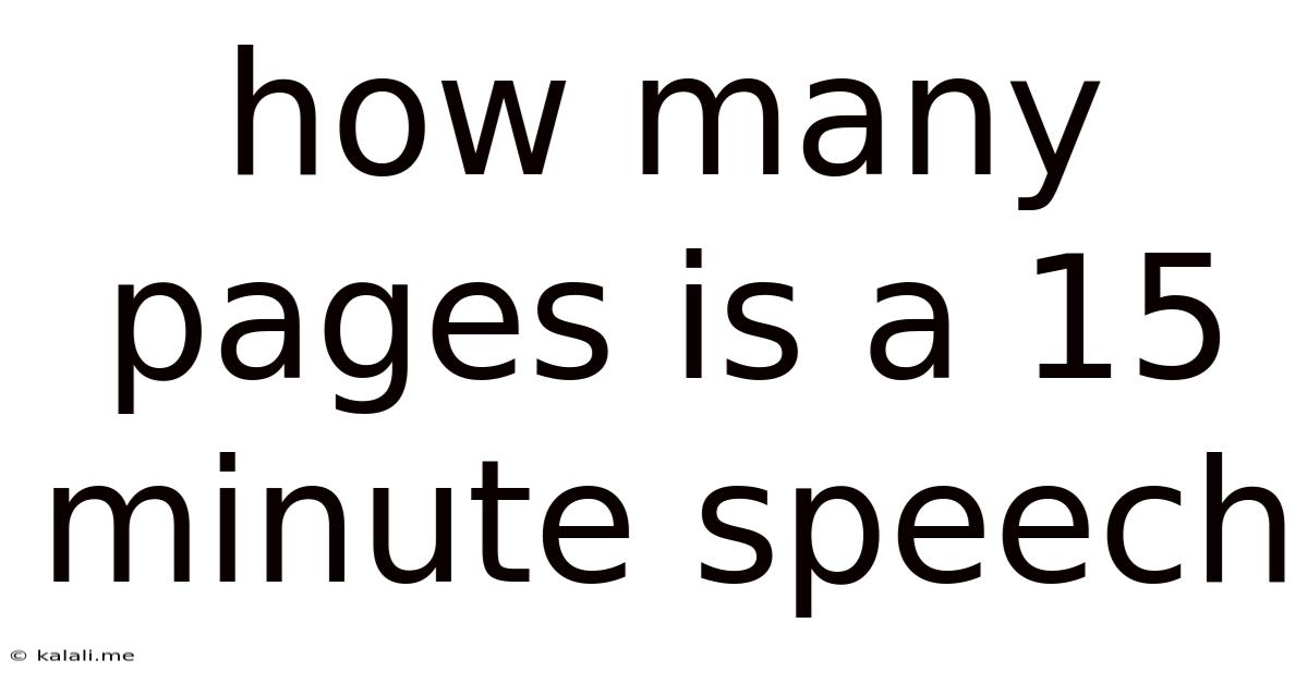 How Many Pages Is A 15 Minute Speech