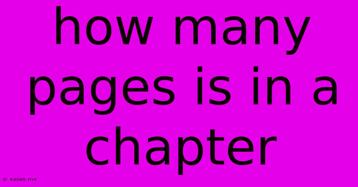 How Many Pages Is In A Chapter
