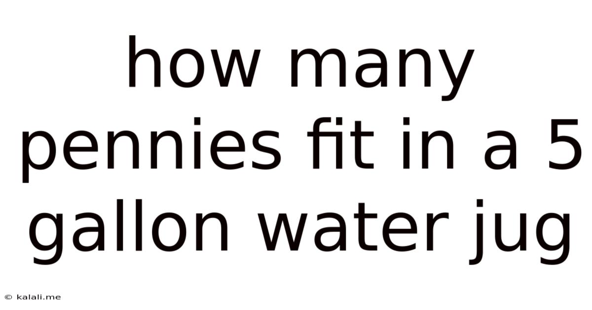 How Many Pennies Fit In A 5 Gallon Water Jug