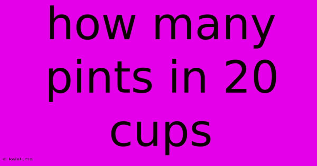 How Many Pints In 20 Cups