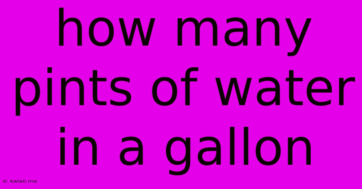 How Many Pints Of Water In A Gallon