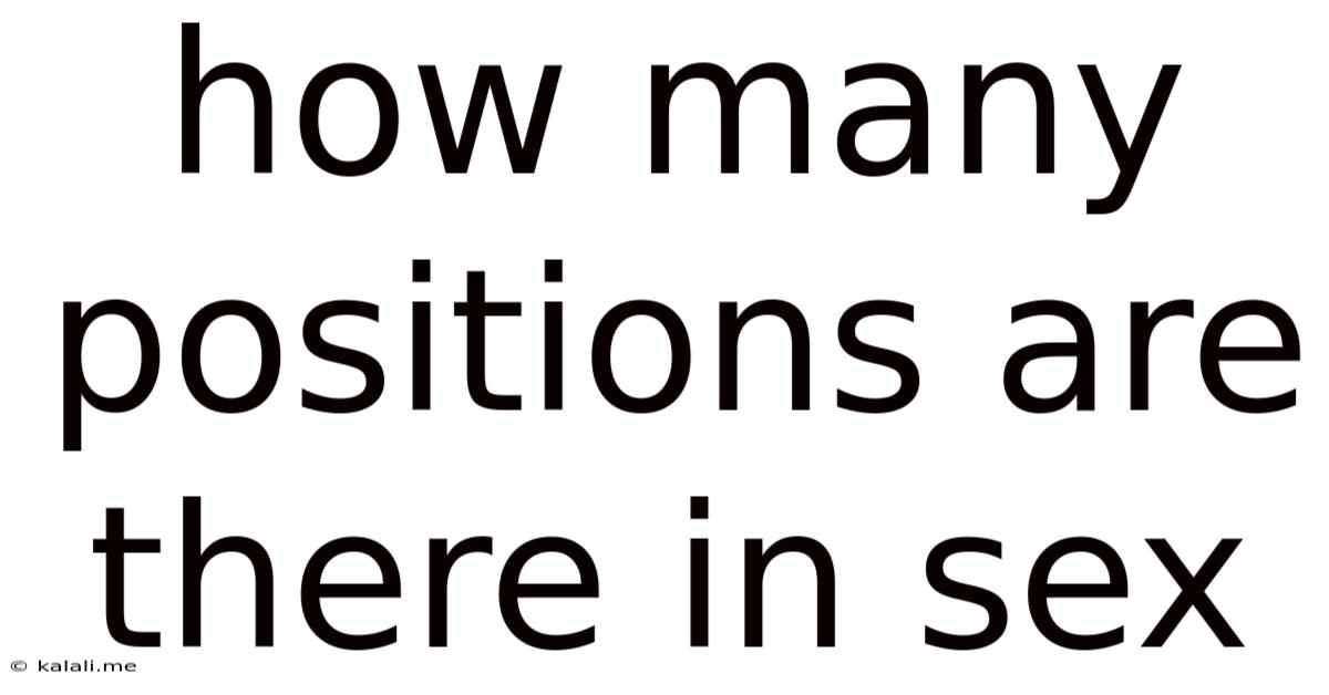How Many Positions Are There In Sex