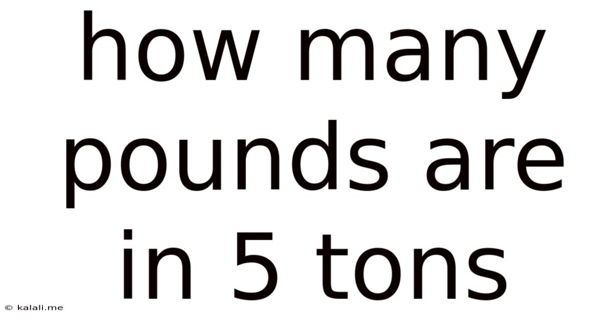 How Many Pounds Are In 5 Tons