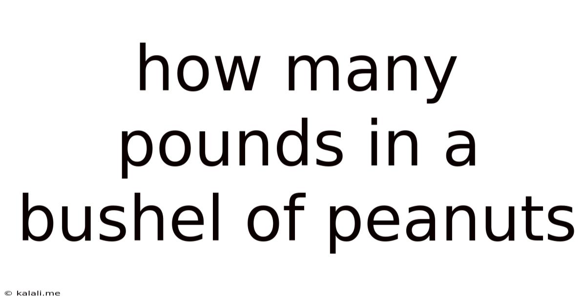 How Many Pounds In A Bushel Of Peanuts