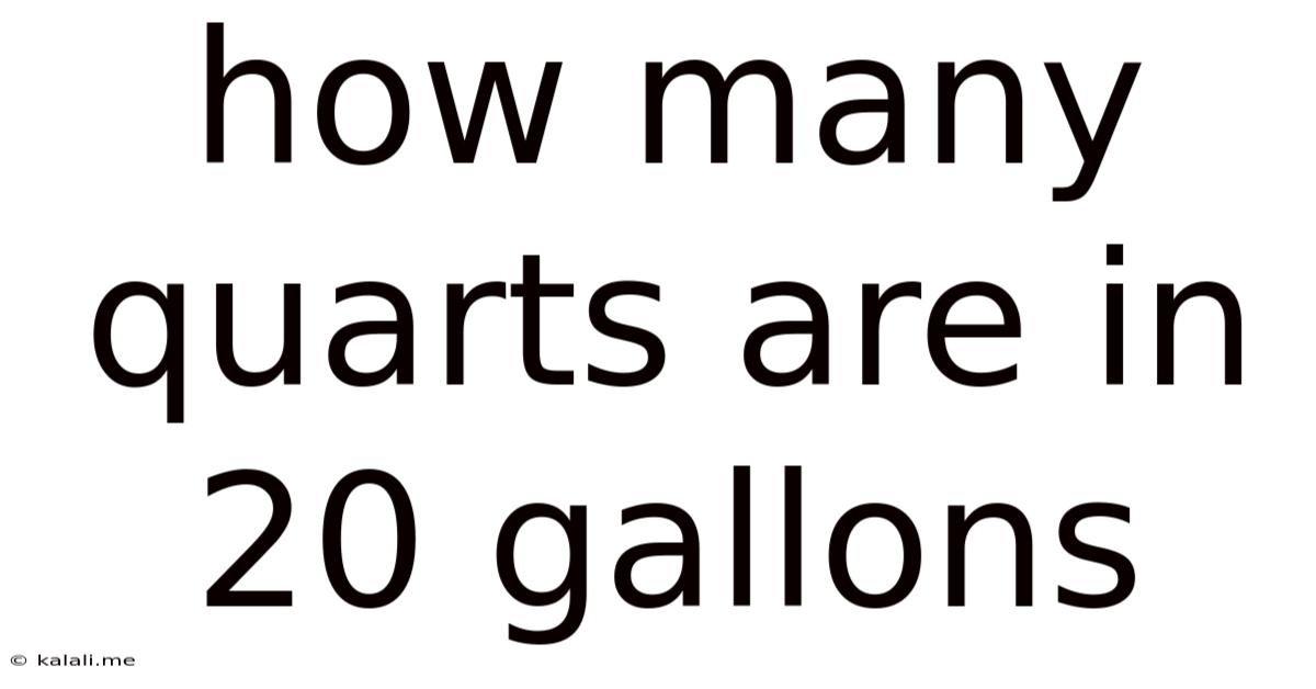 How Many Quarts Are In 20 Gallons