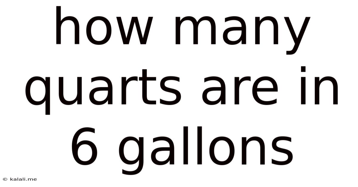 How Many Quarts Are In 6 Gallons