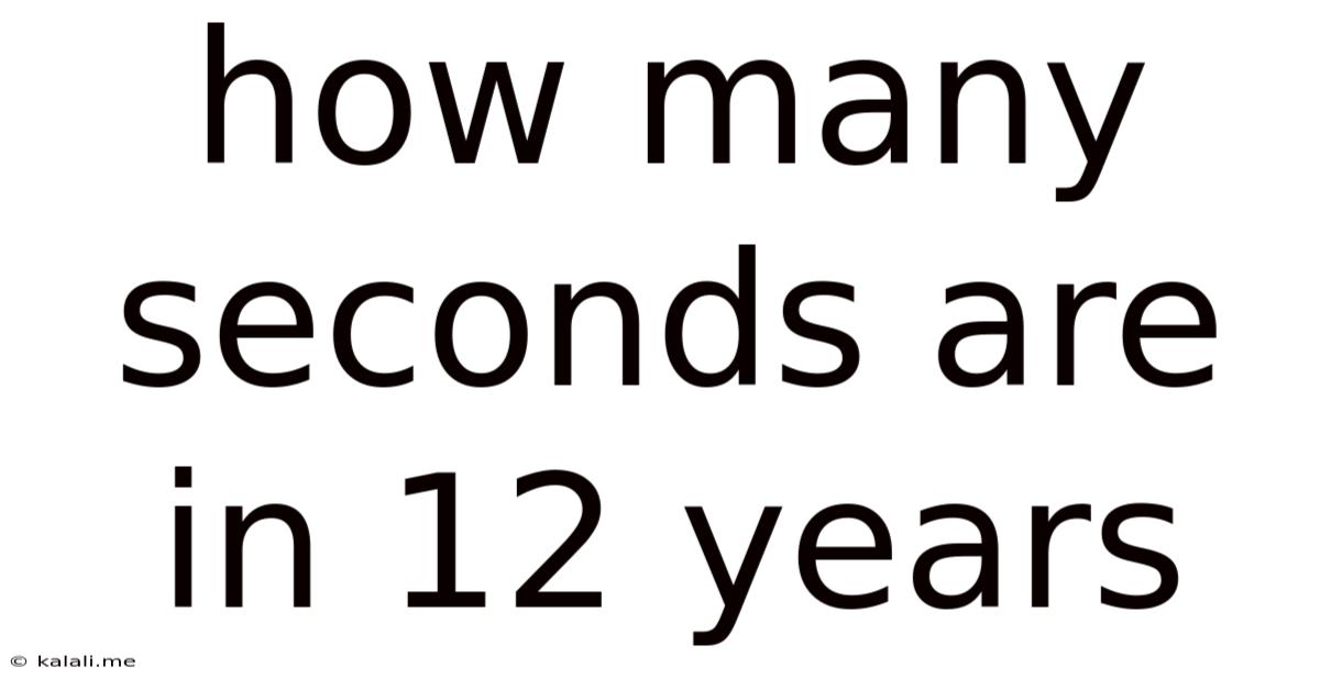 How Many Seconds Are In 12 Years