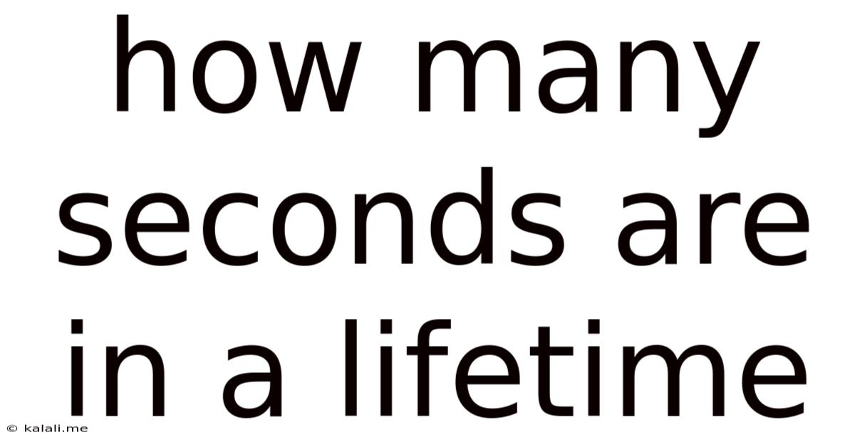 How Many Seconds Are In A Lifetime