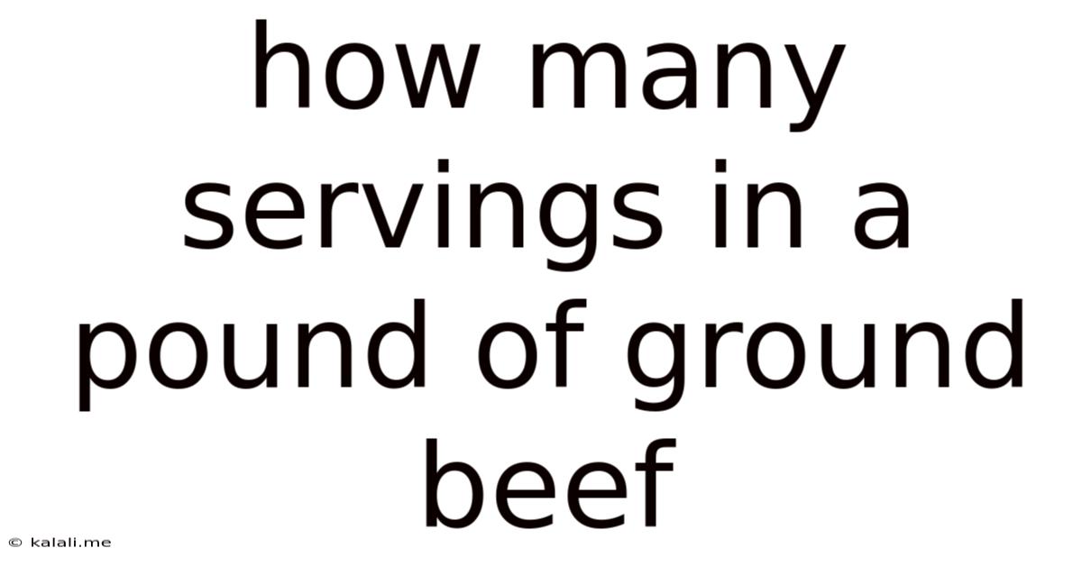 How Many Servings In A Pound Of Ground Beef