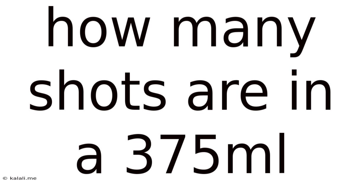 How Many Shots Are In A 375ml