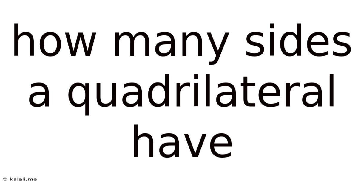 How Many Sides A Quadrilateral Have