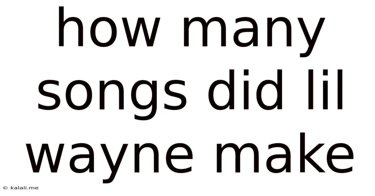 How Many Songs Did Lil Wayne Make