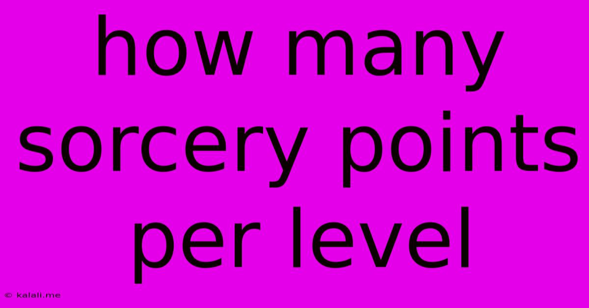 How Many Sorcery Points Per Level