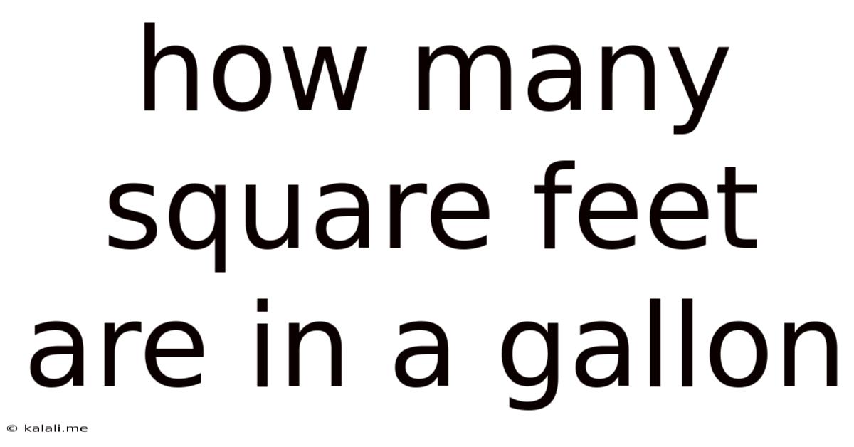 How Many Square Feet Are In A Gallon