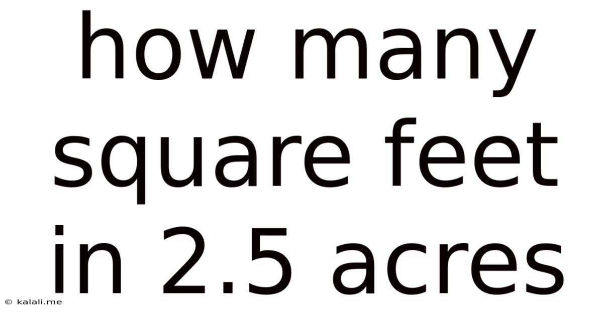 How Many Square Feet In 2.5 Acres