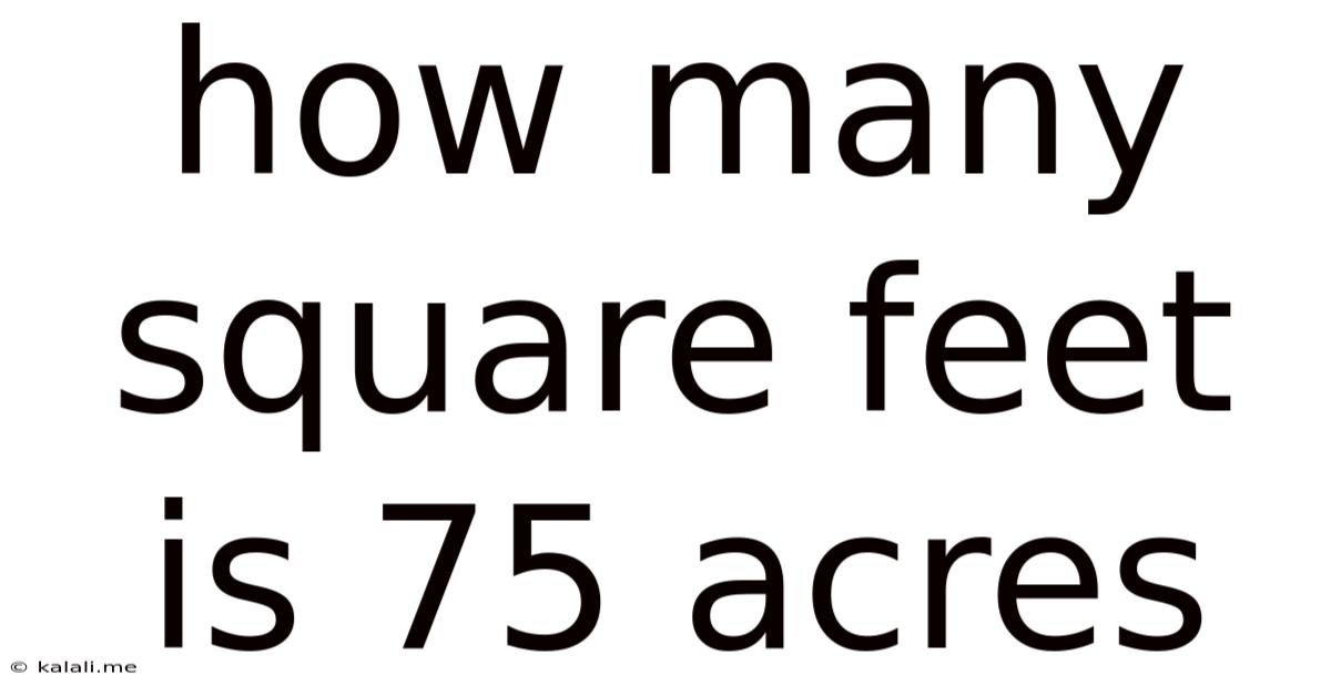 How Many Square Feet Is 75 Acres