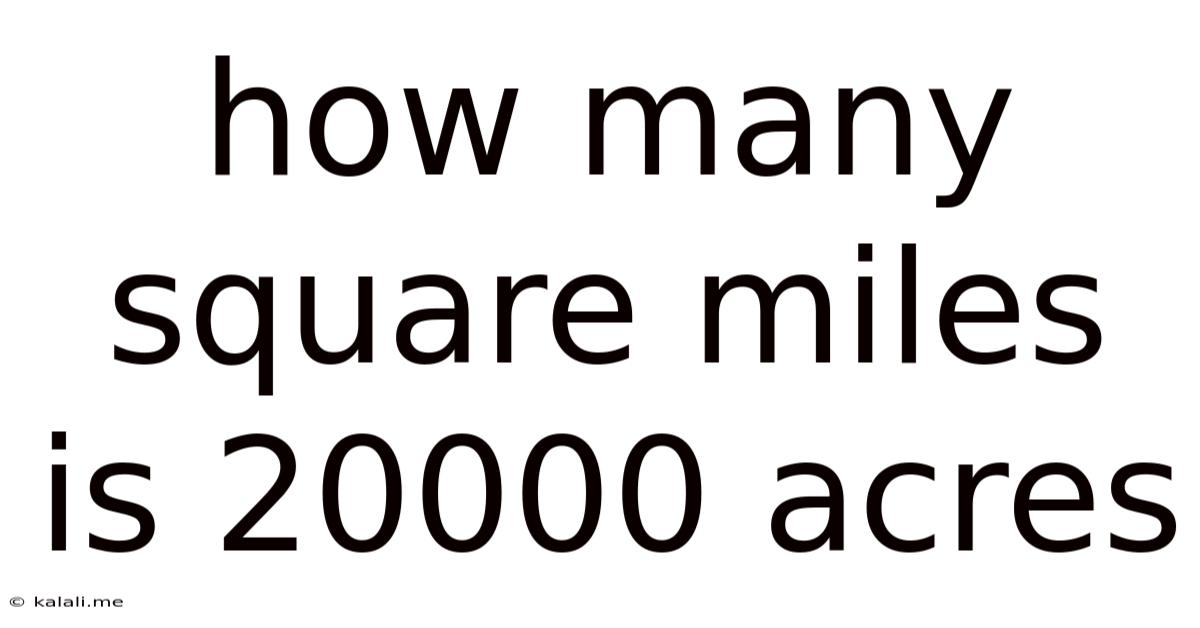 How Many Square Miles Is 20000 Acres