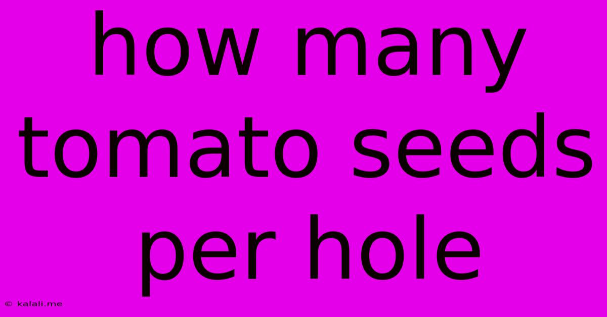 How Many Tomato Seeds Per Hole
