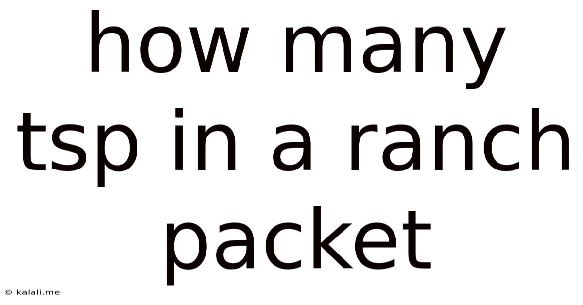 How Many Tsp In A Ranch Packet