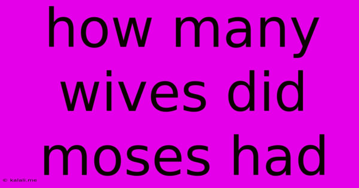 How Many Wives Did Moses Had
