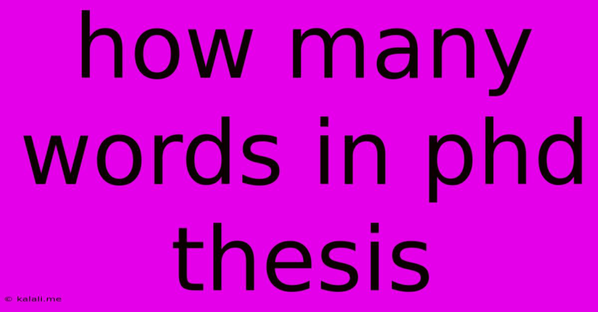 How Many Words In Phd Thesis