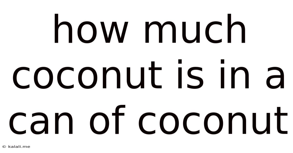 How Much Coconut Is In A Can Of Coconut