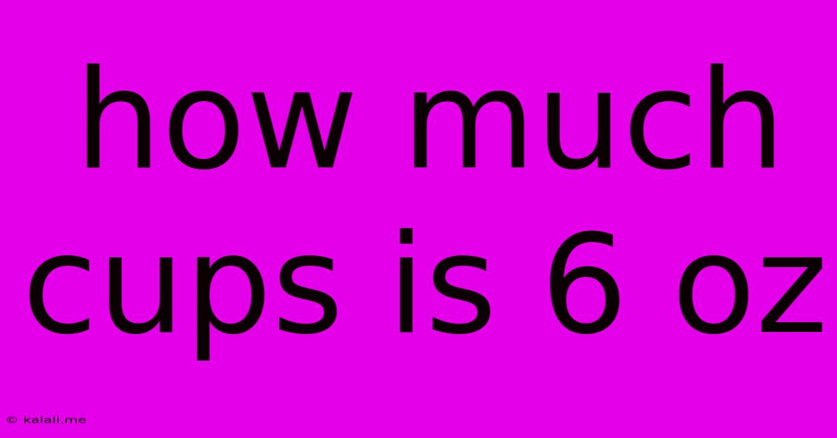 How Much Cups Is 6 Oz