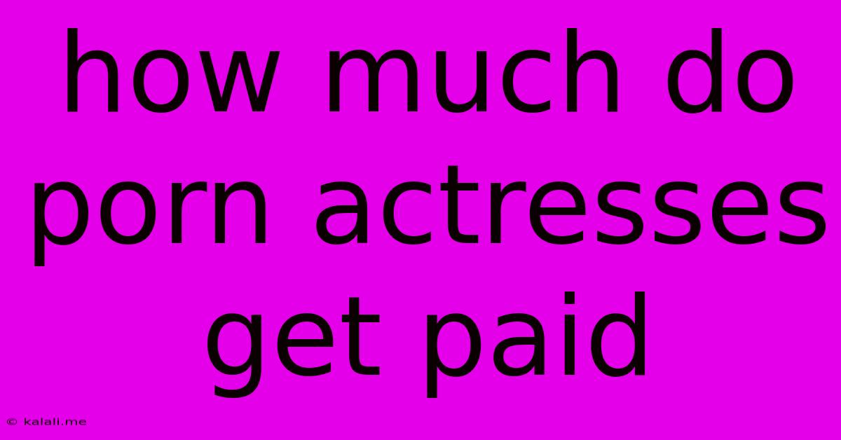 How Much Do Porn Actresses Get Paid