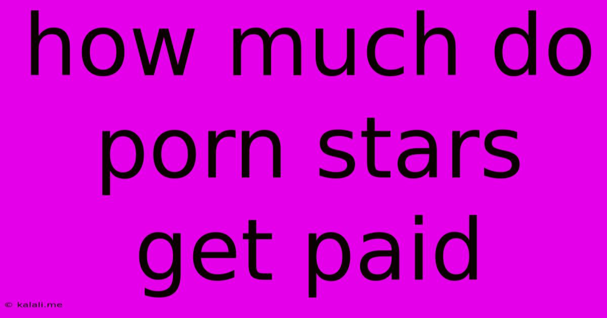 How Much Do Porn Stars Get Paid