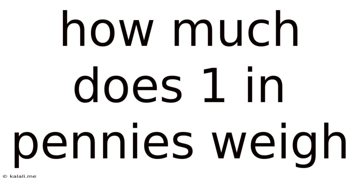 How Much Does 1 In Pennies Weigh