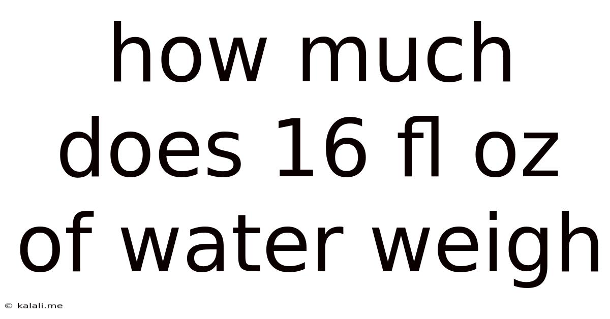 How Much Does 16 Fl Oz Of Water Weigh