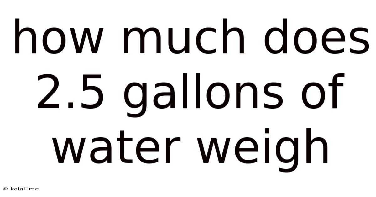 How Much Does 2.5 Gallons Of Water Weigh