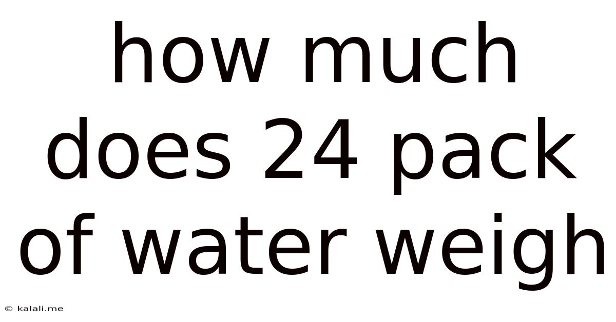 How Much Does 24 Pack Of Water Weigh