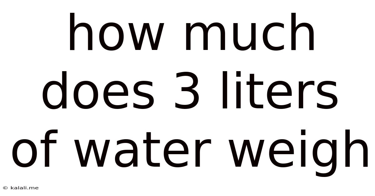 How Much Does 3 Liters Of Water Weigh