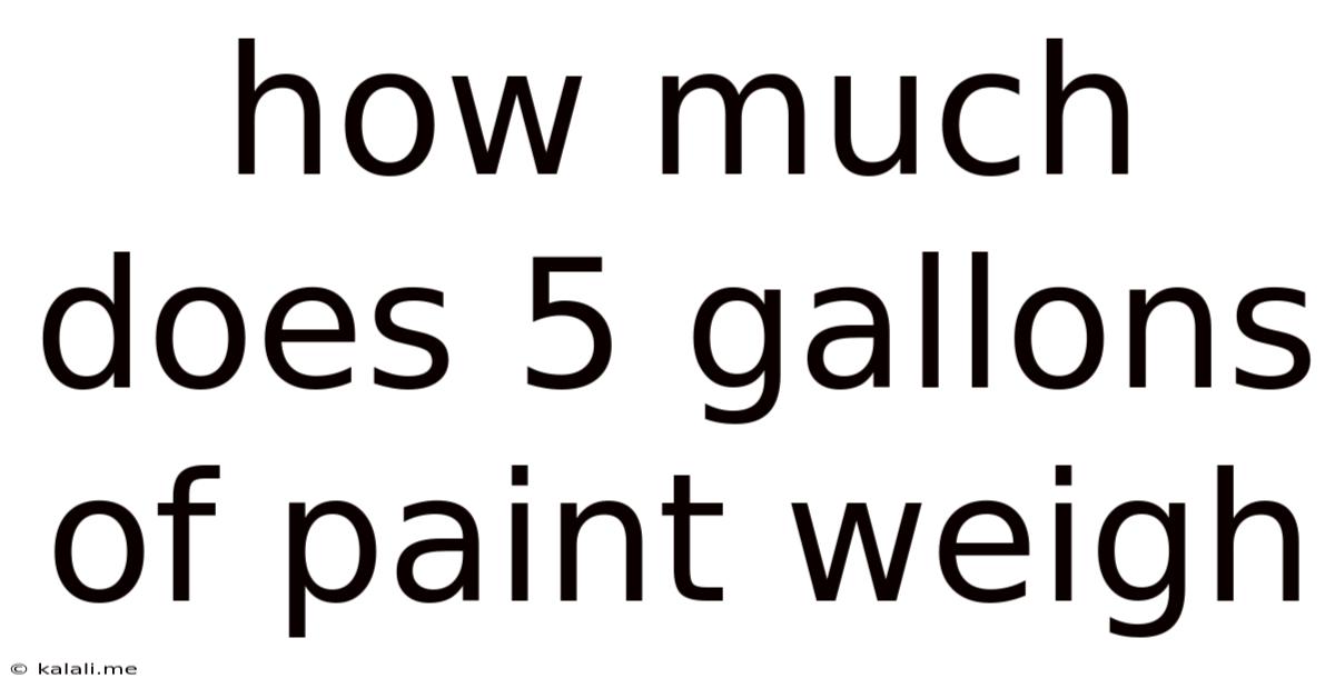 How Much Does 5 Gallons Of Paint Weigh