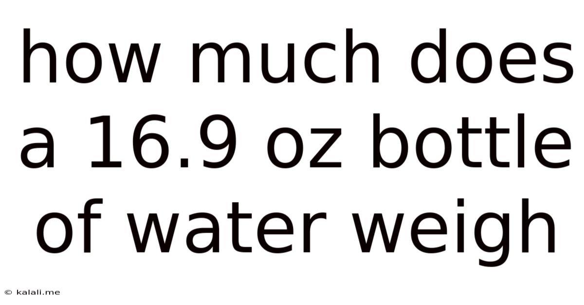 How Much Does A 16.9 Oz Bottle Of Water Weigh