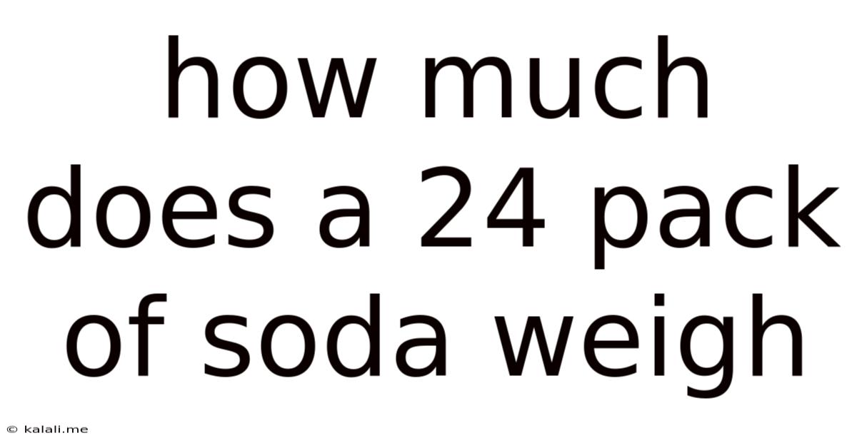 How Much Does A 24 Pack Of Soda Weigh