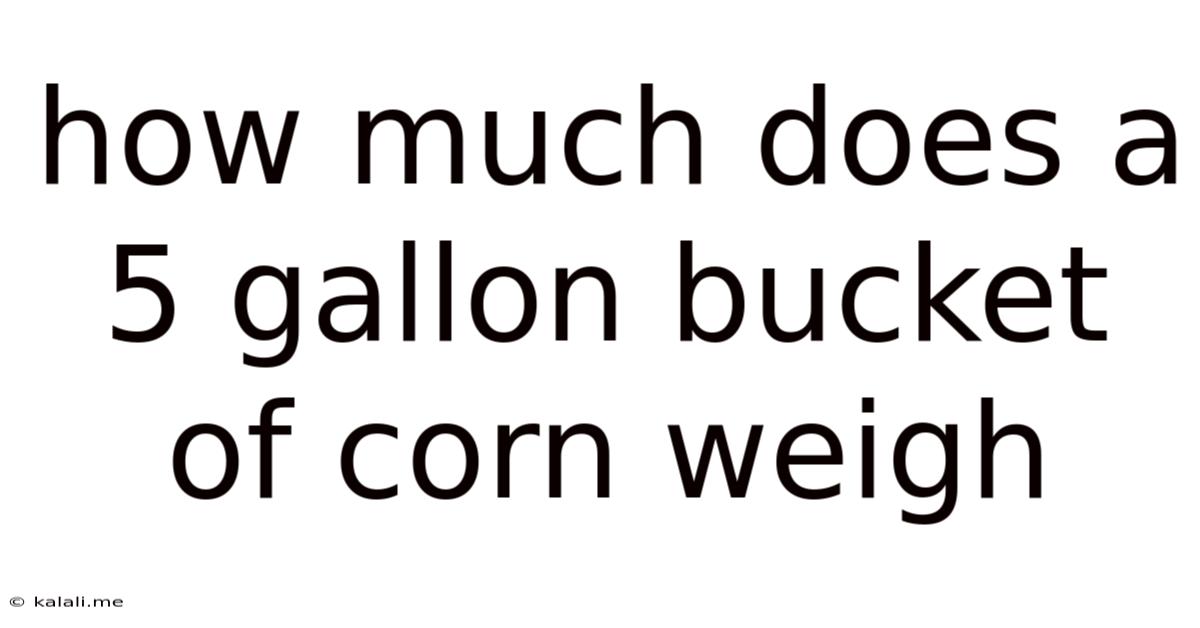 How Much Does A 5 Gallon Bucket Of Corn Weigh