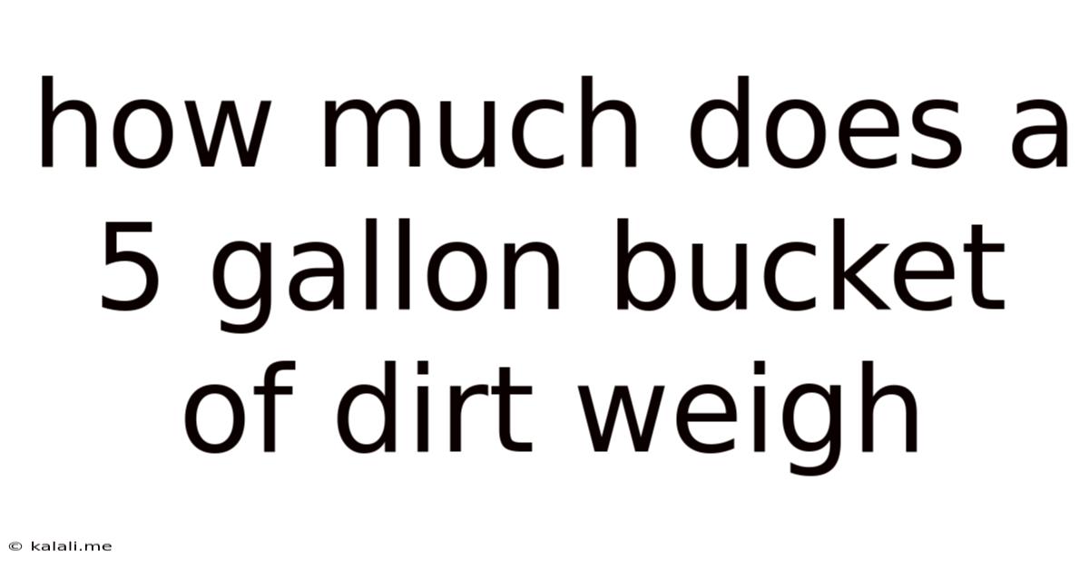How Much Does A 5 Gallon Bucket Of Dirt Weigh