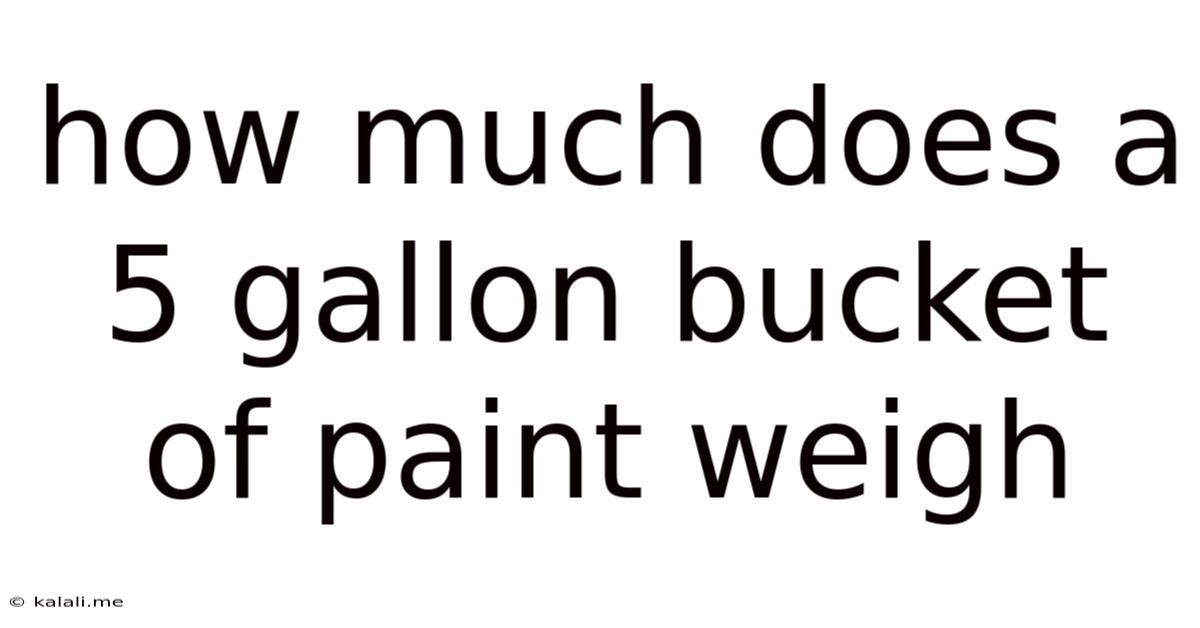 How Much Does A 5 Gallon Bucket Of Paint Weigh