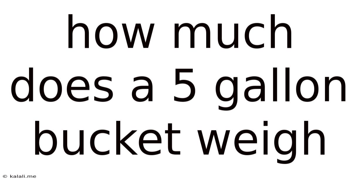 How Much Does A 5 Gallon Bucket Weigh