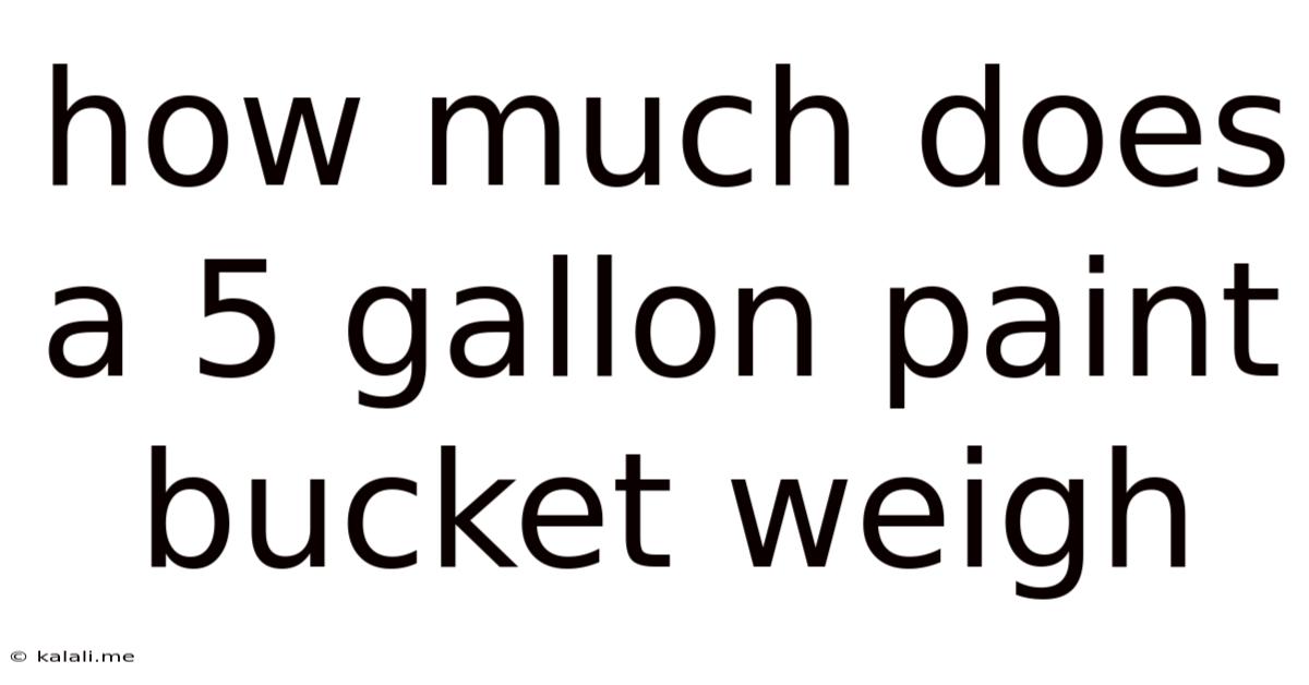 How Much Does A 5 Gallon Paint Bucket Weigh