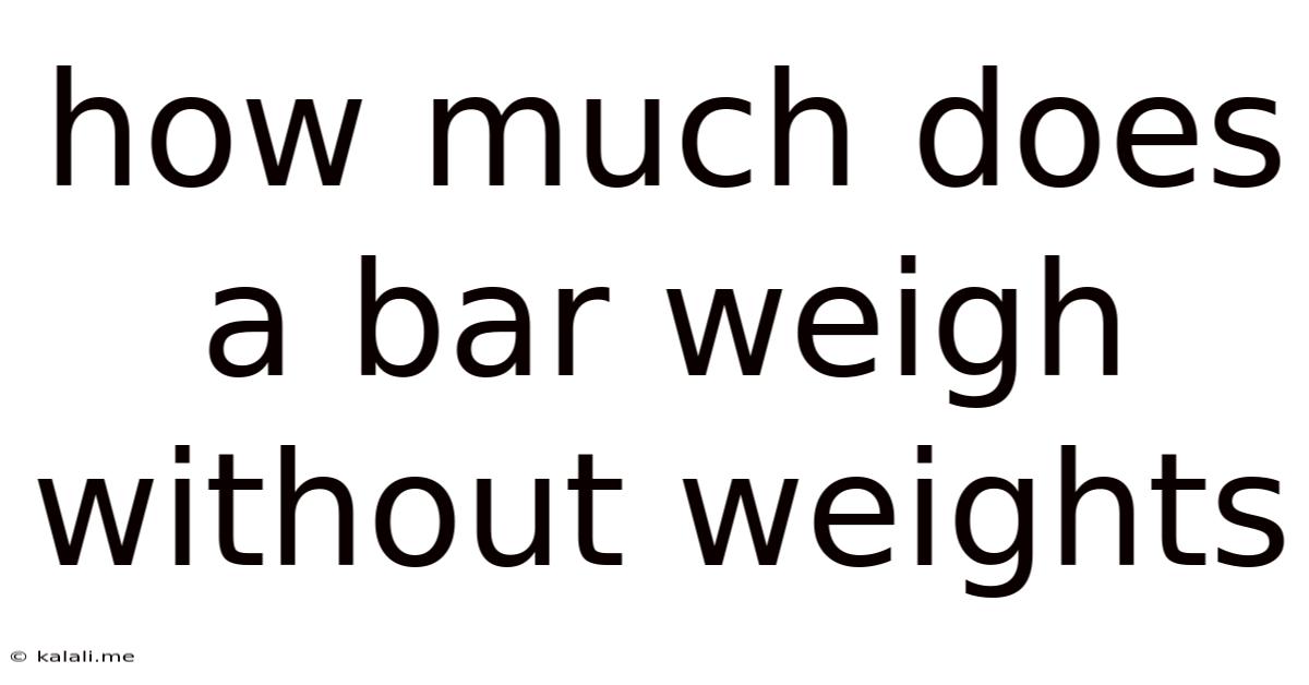 How Much Does A Bar Weigh Without Weights