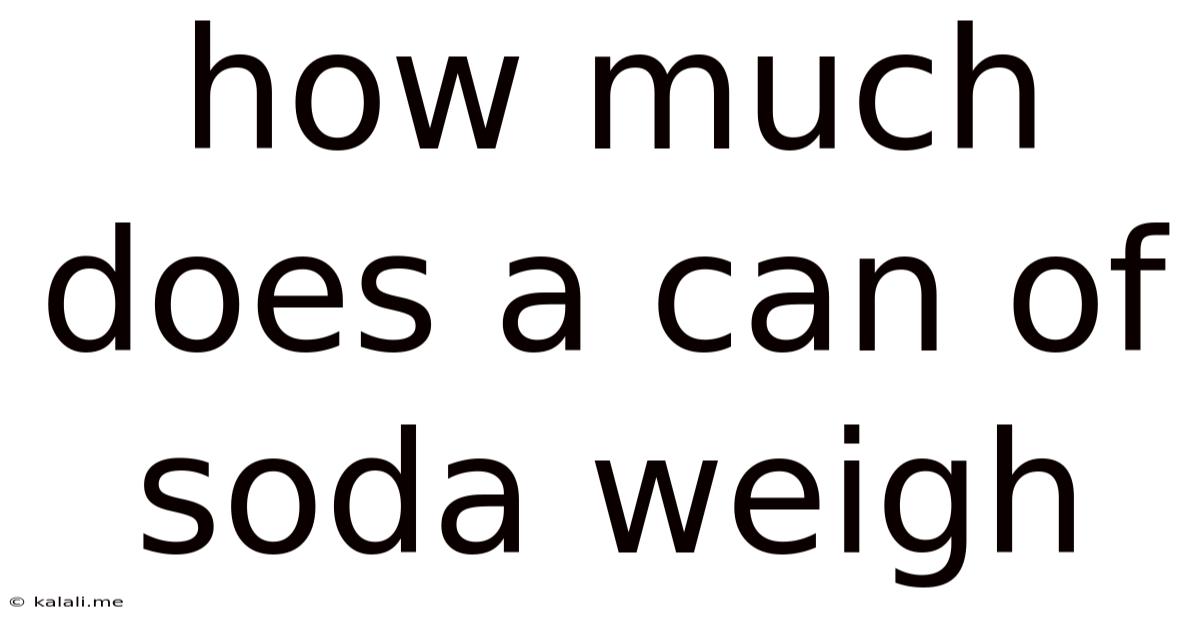 How Much Does A Can Of Soda Weigh
