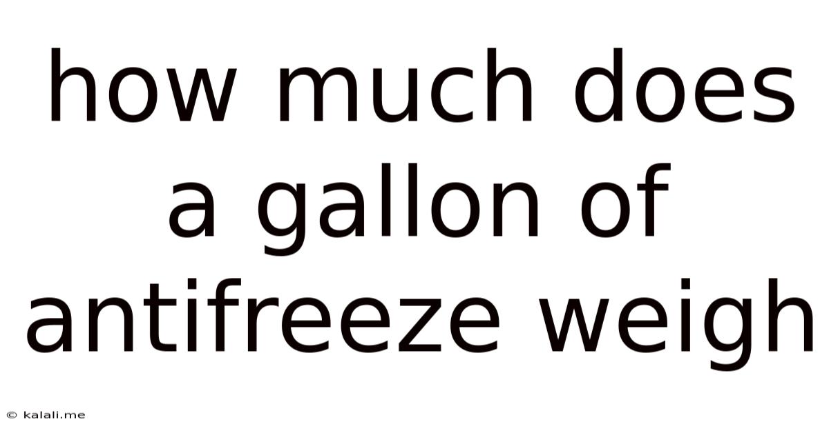 How Much Does A Gallon Of Antifreeze Weigh