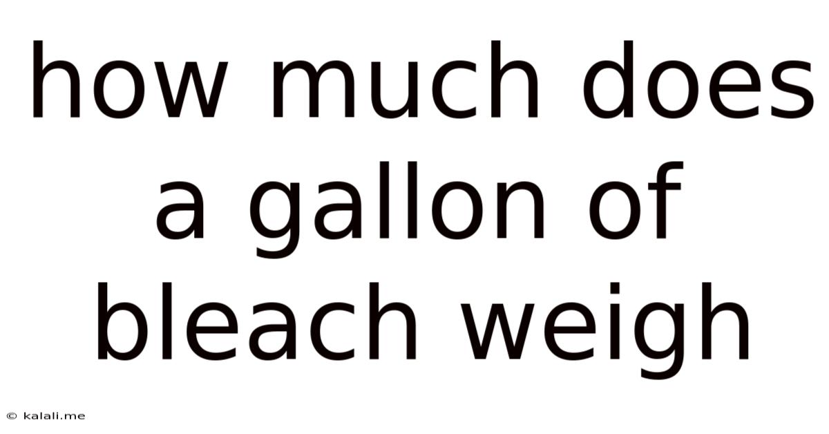 How Much Does A Gallon Of Bleach Weigh