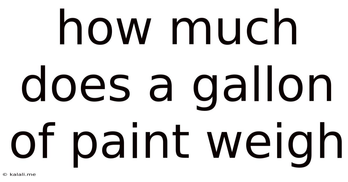 How Much Does A Gallon Of Paint Weigh
