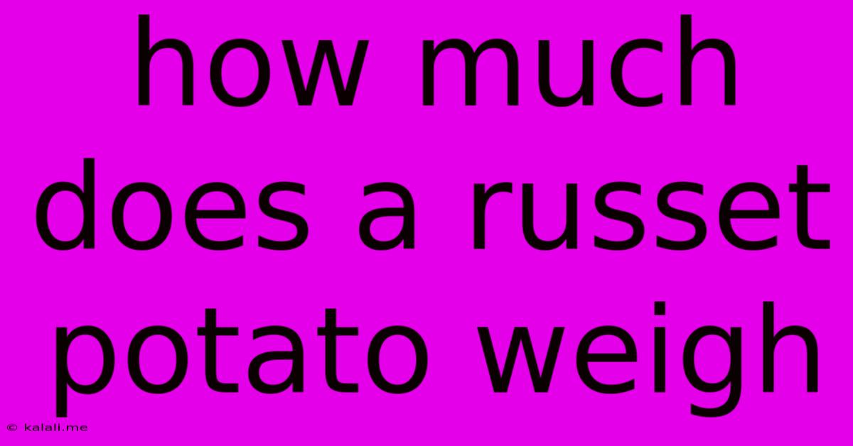 How Much Does A Russet Potato Weigh